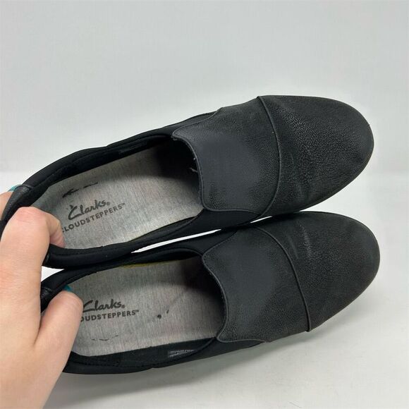 Clarks Women's CloudSteppers Sillian Paz Black Slip-On Loafers Size 12 Comfort - Picture 8 of 13